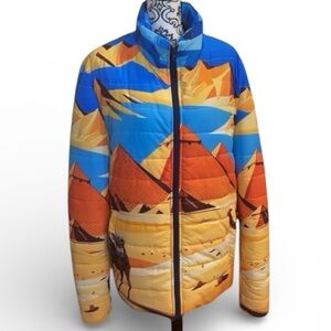 NEW Custom Made Egyptian canvas  Light weight Puffer Jacket Size Large Men